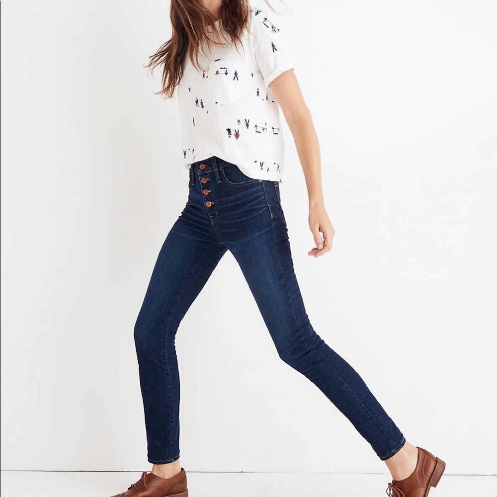 Madewell 9" Rise Skinny Jeans Button-Front